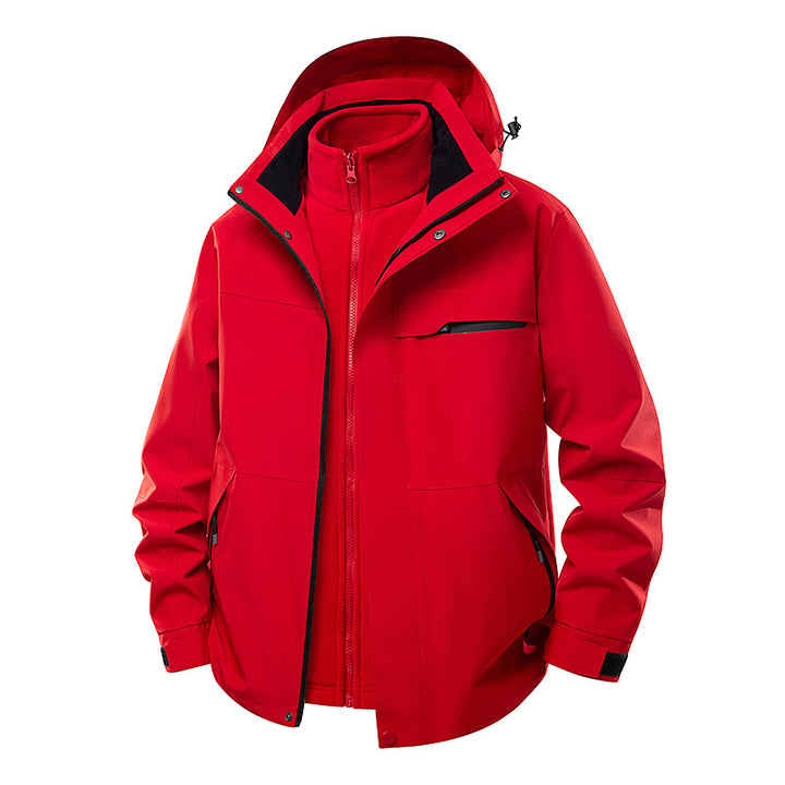 Herren Wasserdichte Outdoor-Jacke mit verstellbarer Kapuze Drune