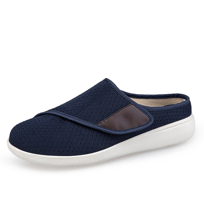 Herren nan orthopädischer Pantoffel mit verstellbarem Klettverschluss, atmungsaktivem Mesh und stoßdämpfender Schaumstoffsohle Drune