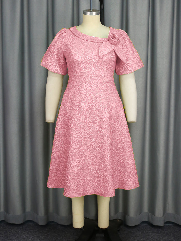 Damen Kleid mit elegantem Blumendruck und dekorativer Schleifenverzierung Drune