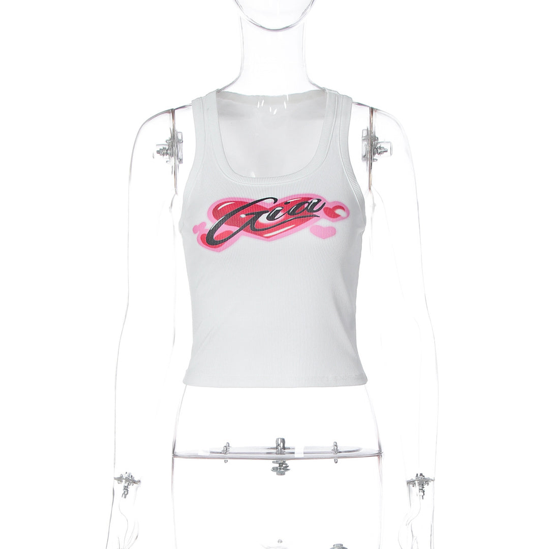 Damen Crop-Top mit stylischem Print und figurbetonter Passform Drune
