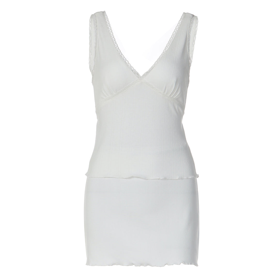Damen Trägershirt mit eleganter Rüsche und femininer Silhouette Drune