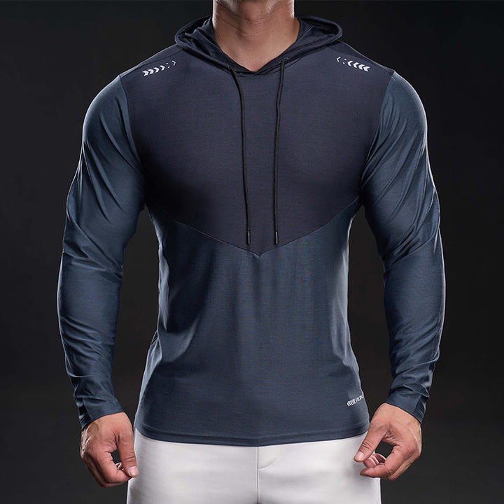 Herren Funktionelles Langarm-Hoodie für Training mit Stretch und Atmungsaktivität Drune