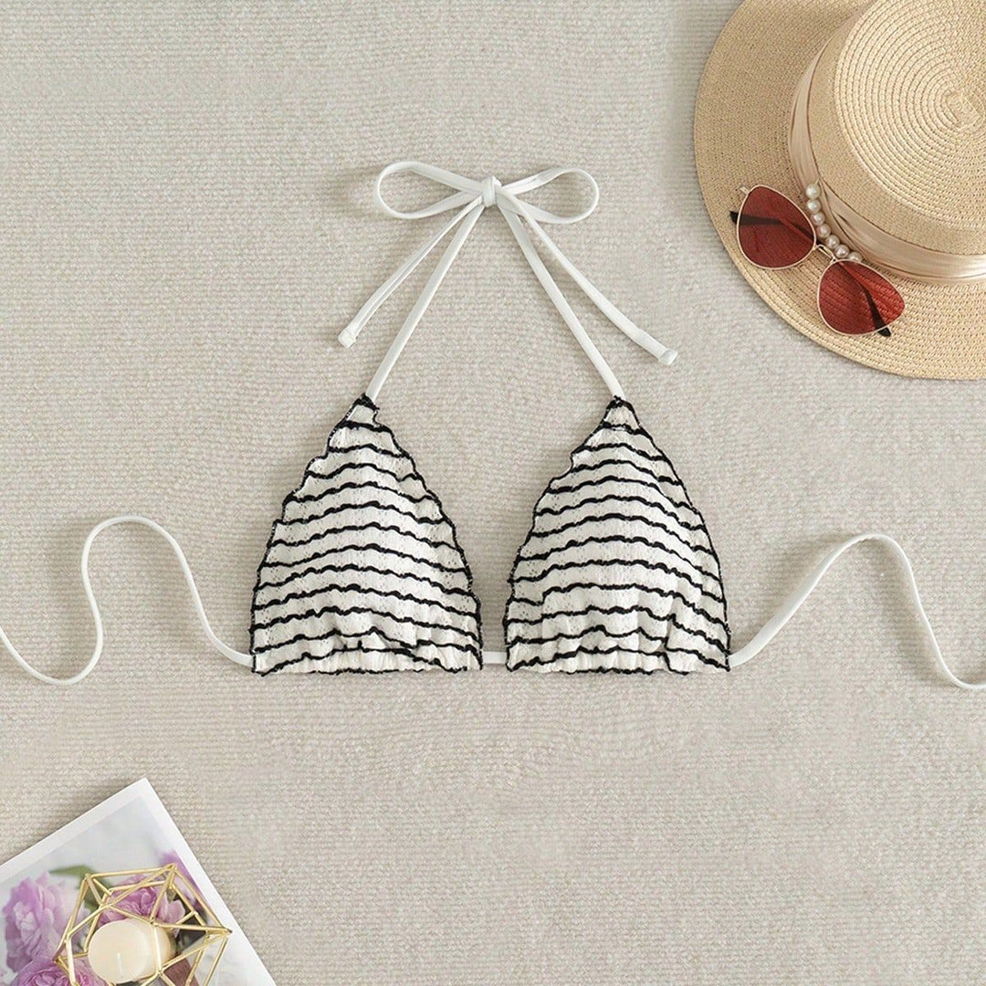 Damen Triangel-Bikini mit verspieltem Streifenmuster Drune
