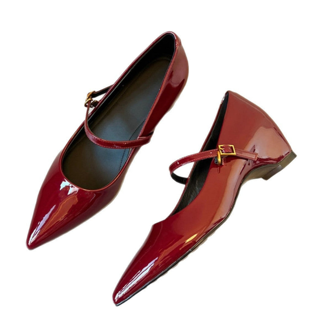 Damen elegante Ballerinas mit dekorativem Riemchen Drune