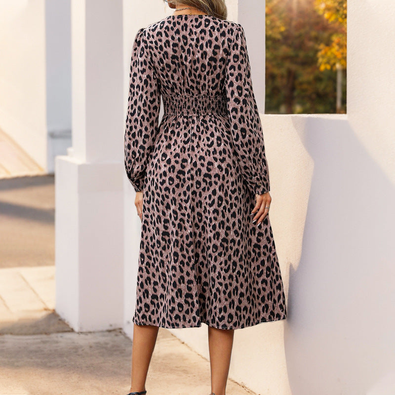 Damen Midikleid im Wickelstil mit taillierter Schnittführung, V‑Ausschnitt und langem Ärmel Drune