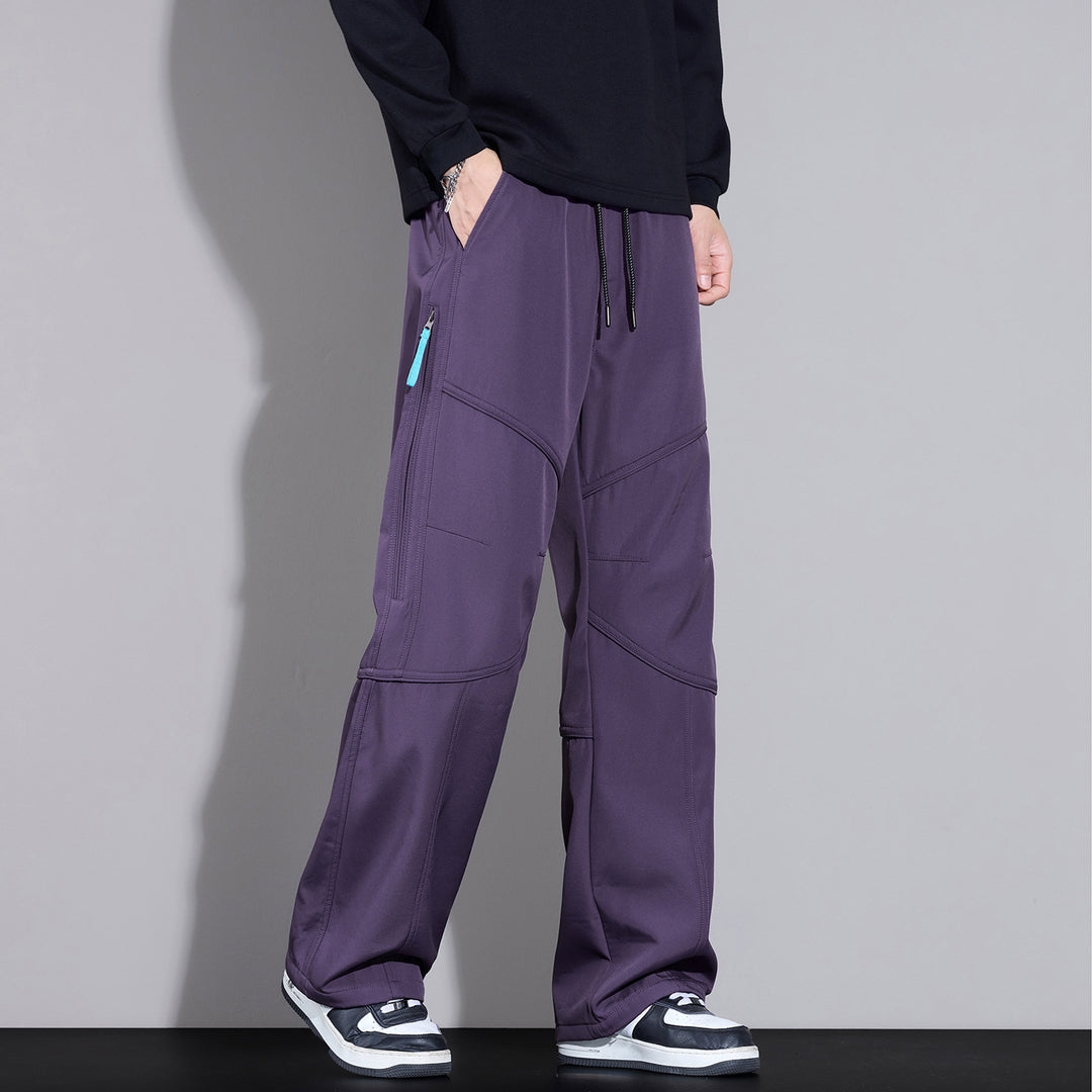 Herren Locker sitzende Cargo-Hose mit Tunnelzug, Knie-Panels und Multifachtaschen Drune