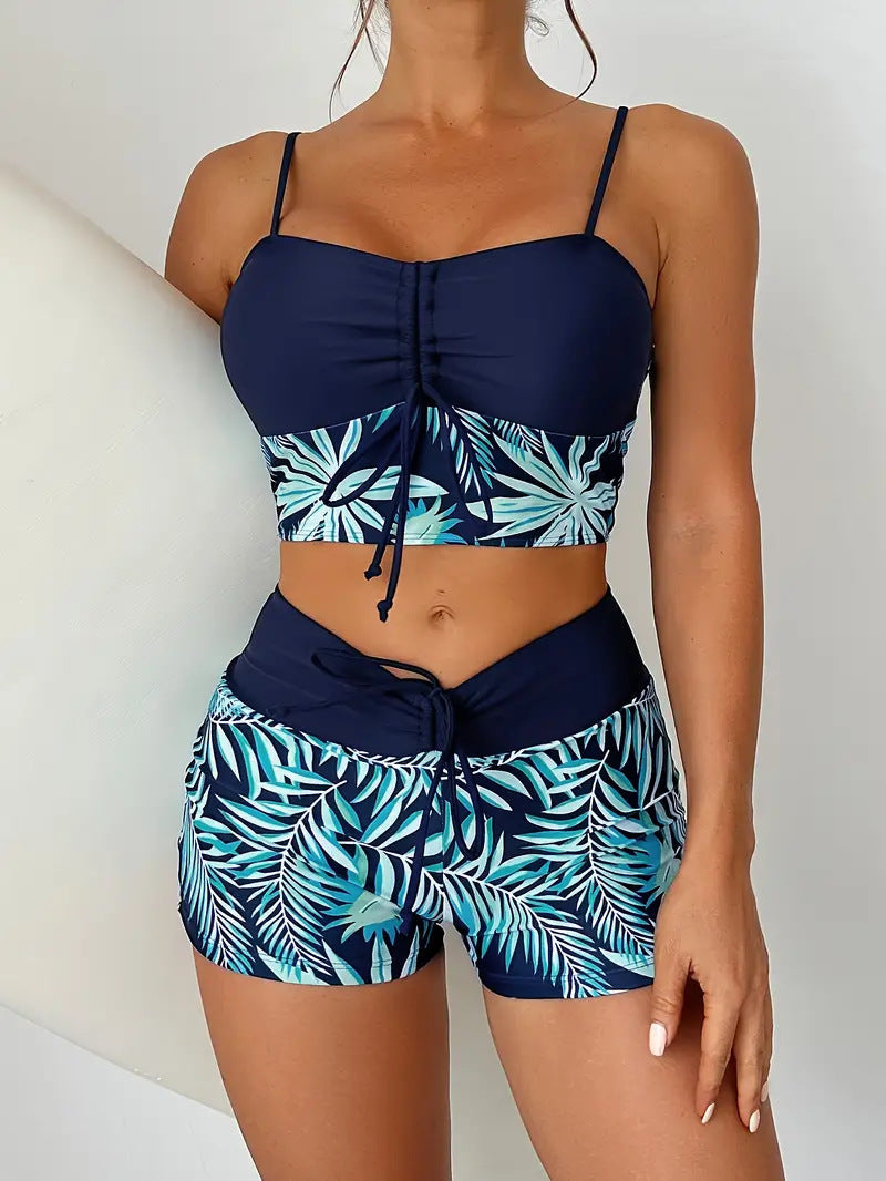 Damen Sportliches Bikini-Top mit Shorts Drune