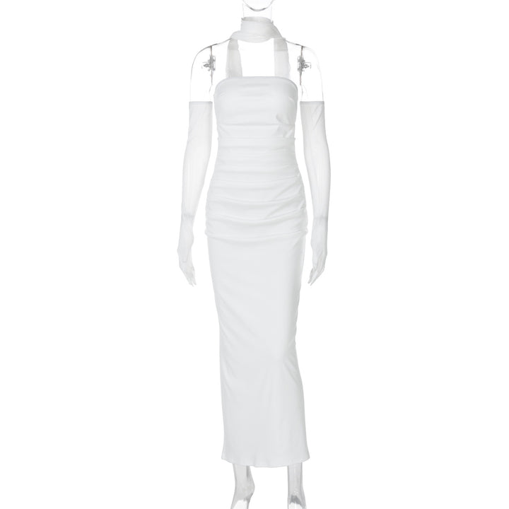 Damen Elegantes schulterfreies Abendkleid mit Flügelärmeln Drune
