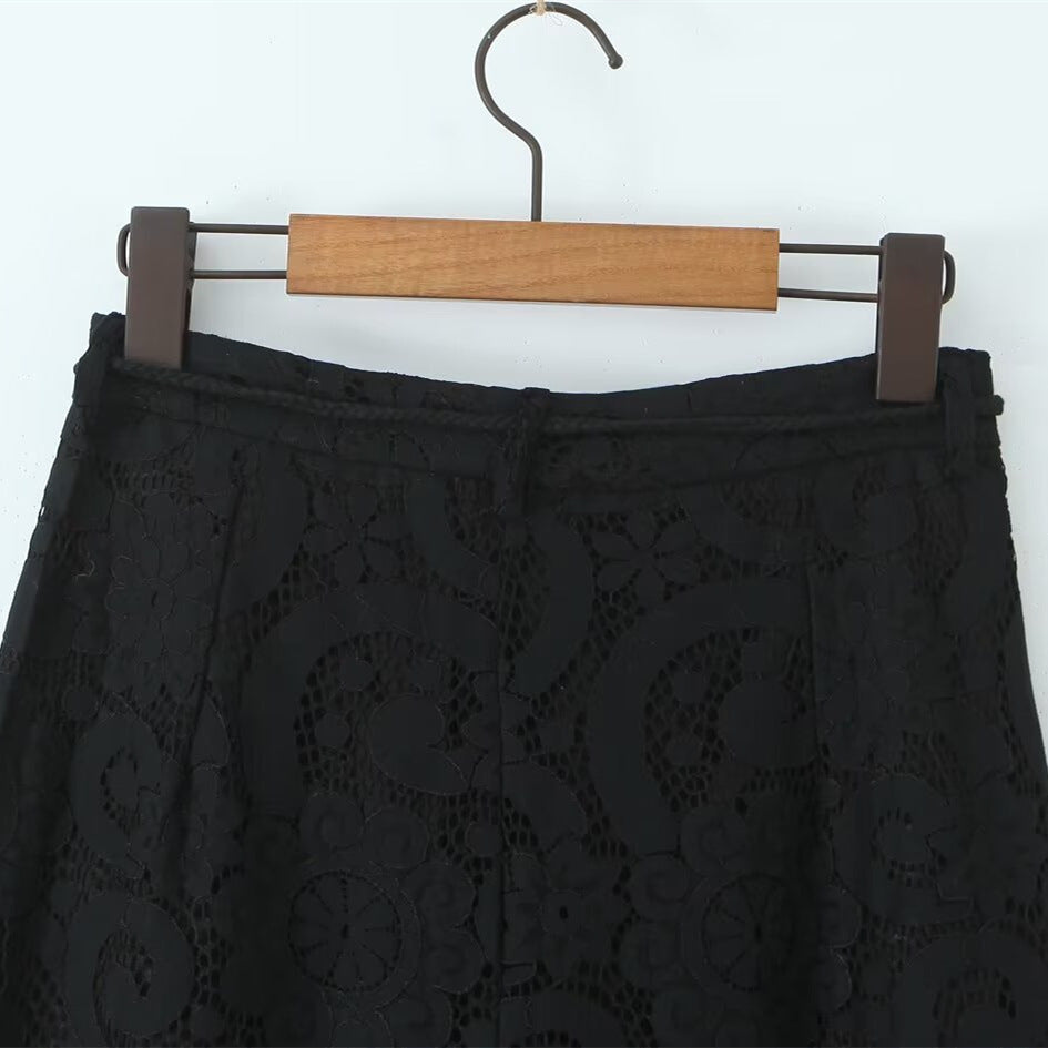 Damen weite Spitze Hose mit elegantem Schnitt und luxuriösem Design Drune