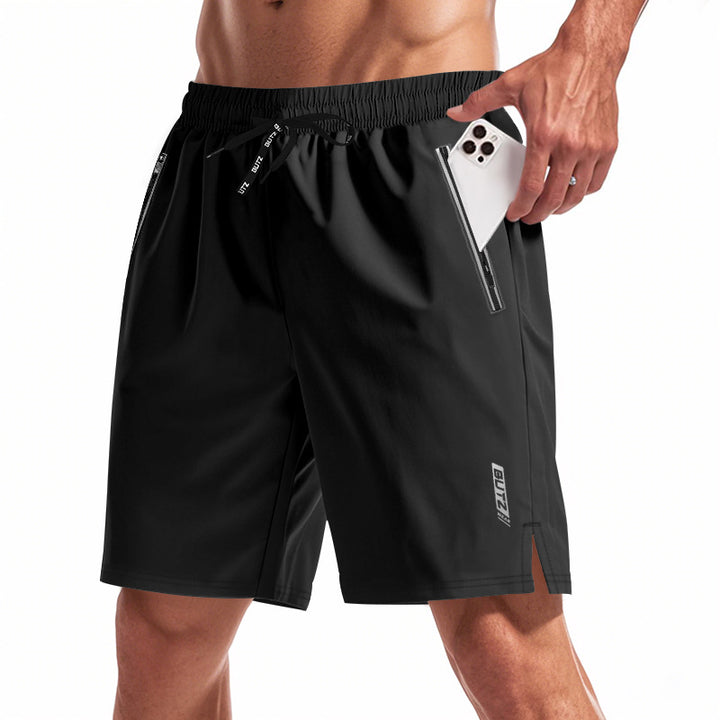 Herren Atmungsaktive Sportshorts mit Seitentaschen und elastischem Bund Drune