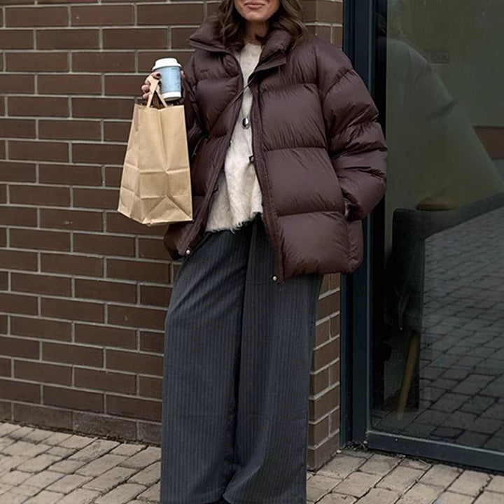 Damen Steppjacke im oversized Schnitt mit hohem Kragen und Taschen Drune