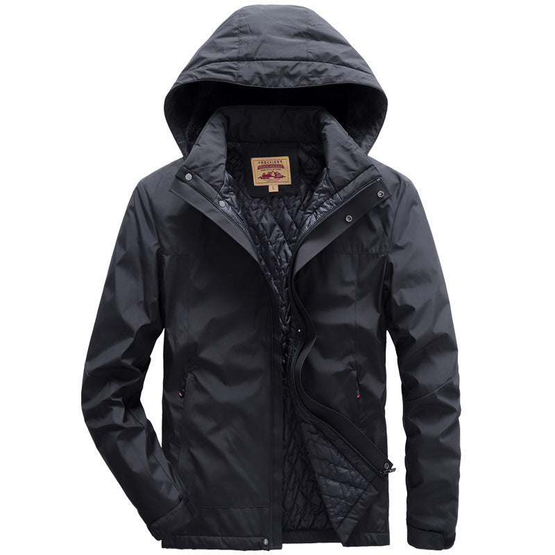 Herren wasserabweisende gesteppte Thermojacke mit verstellbarer Kapuze und winddichter Membran Drune