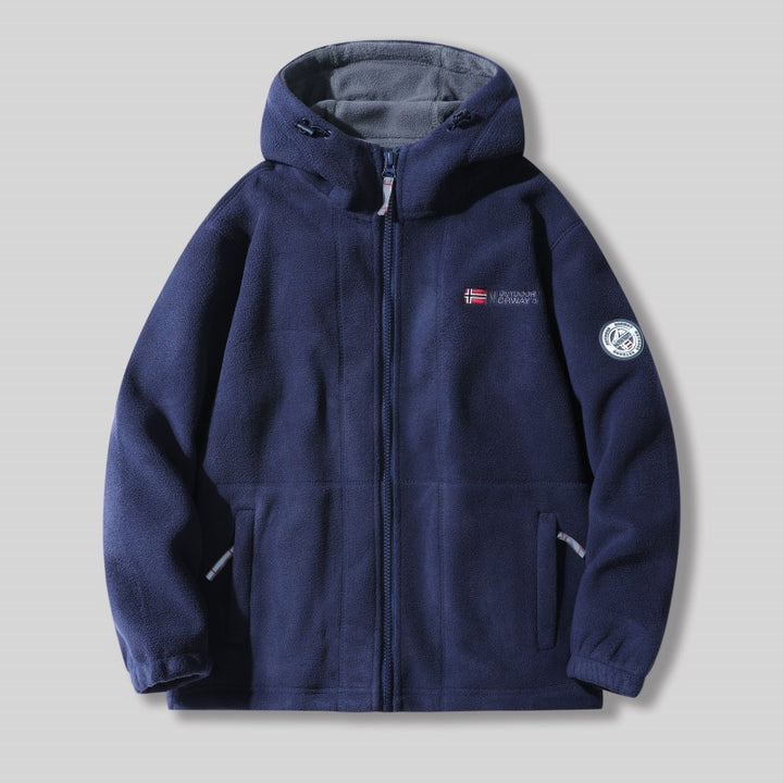 Herren Fleecejacke mit abnehmbarer Kapuze Drune