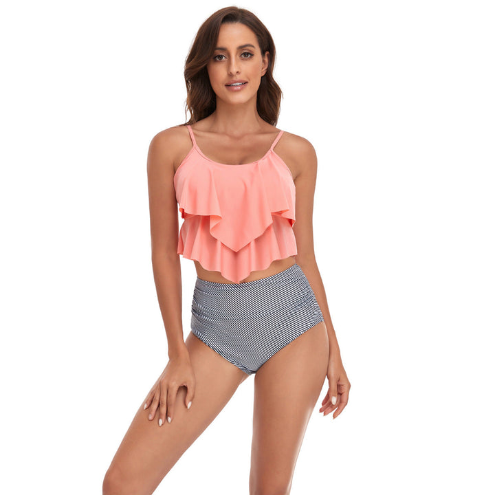 Damen Tankini-Set mit fließendem Rüschendesign und figurbetonter Bikinihose Drune