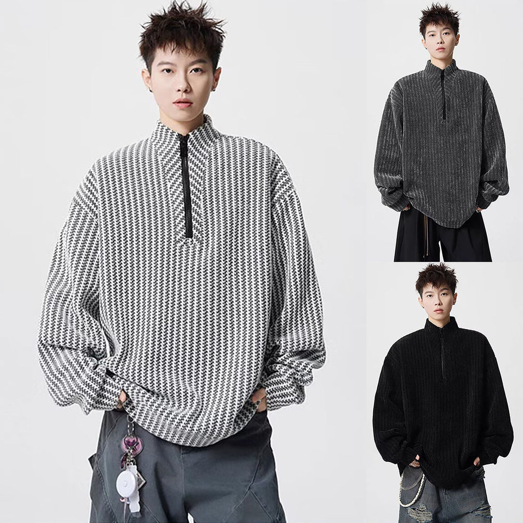 Damen Oversized Sweatshirt mit Stehkragen Drune