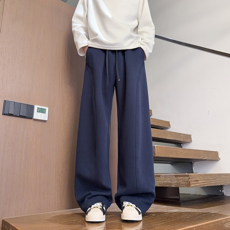 Herren Locker geschnittene Tech-Freizeithose mit elastischem Bund, Kordelzug & Bügelfalte Drune