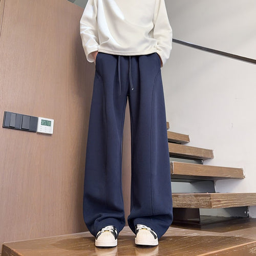 Herren Locker geschnittene Tech-Freizeithose mit elastischem Bund, Kordelzug & Bügelfalte Drune