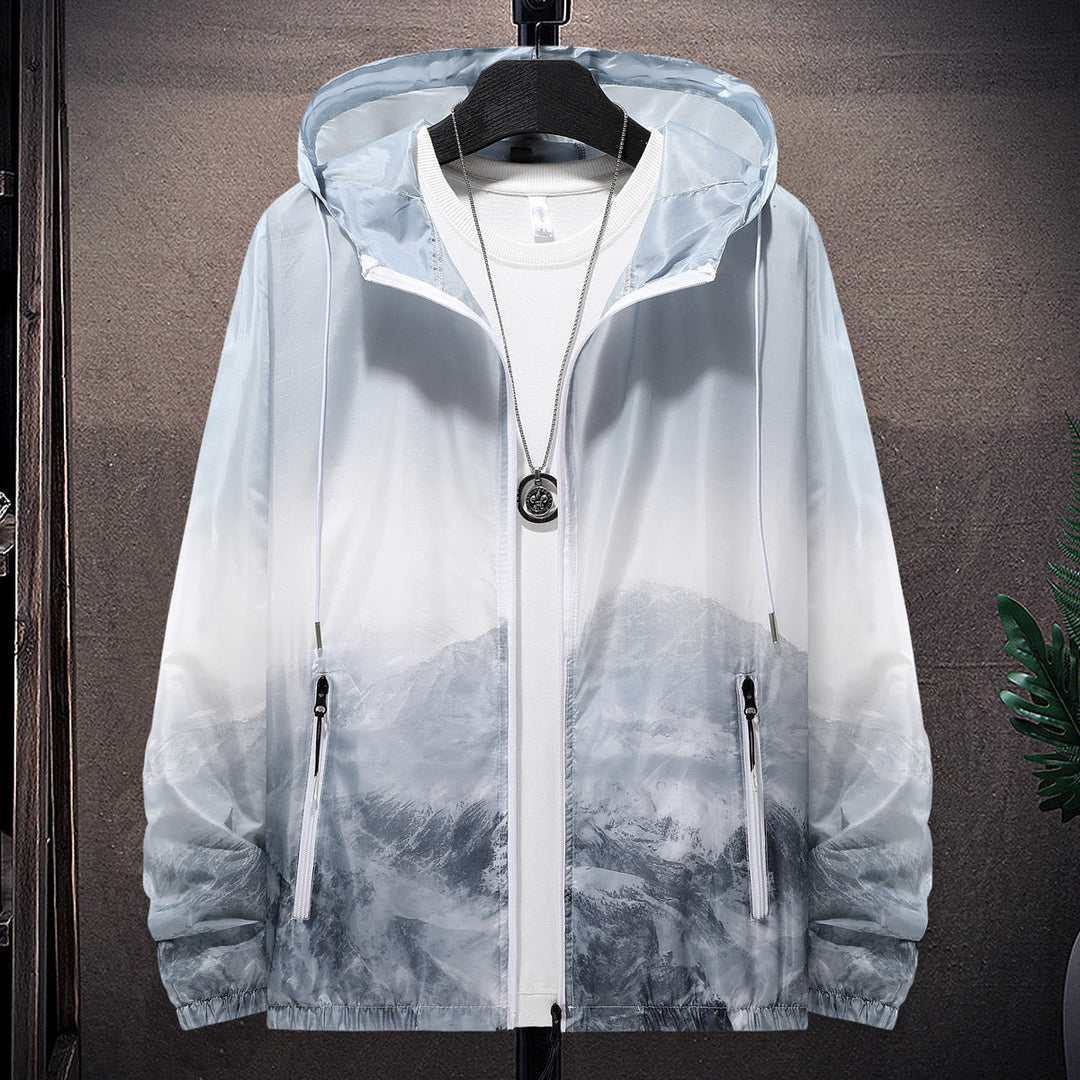Herren Wind- und wasserfeste leichte Jacke mit einstellbarer Kapuze und reflektierenden Details Drune