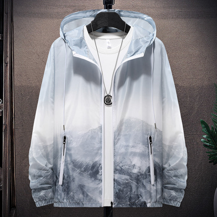 Herren Wind- und wasserfeste leichte Jacke mit einstellbarer Kapuze und reflektierenden Details Drune