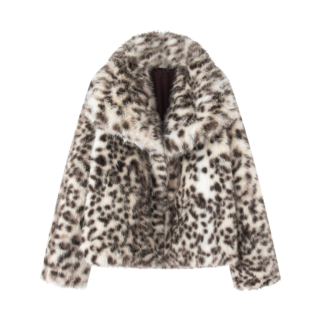 Damen nan kurze Kunstfelljacke mit extra großem Schalkragen und luxuriöser Softwattierung Drune