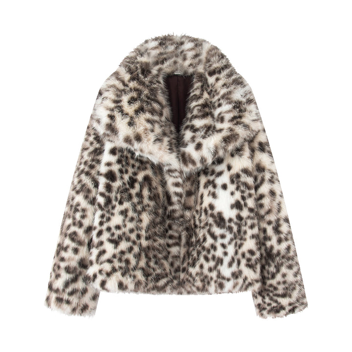 Damen nan kurze Kunstfelljacke mit extra großem Schalkragen und luxuriöser Softwattierung Drune