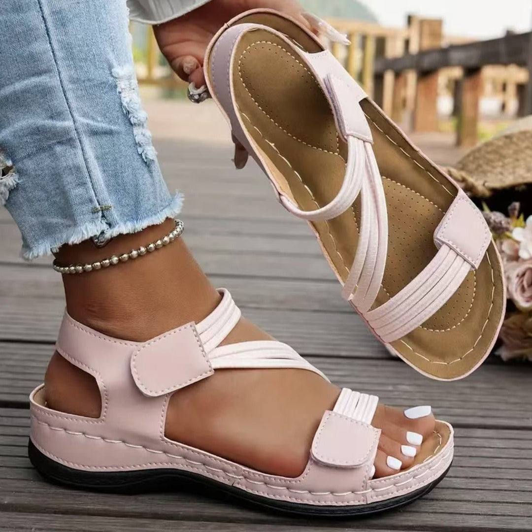 Damen Komfortable Sandalen mit verstellbaren Riemen und ergonomischem Fußbett Drune
