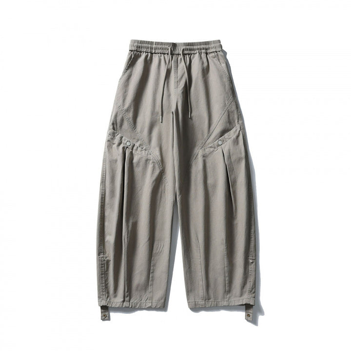 Unisex Weite Cropped Cargo-Hose mit Tunnelzugbund, multifunktionalen Pattentaschen und verstellbaren Beinriegeln Drune