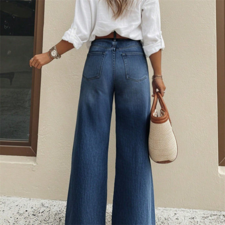 Damen Hochtaillierte extraweite Schlaghose aus Denim Drune