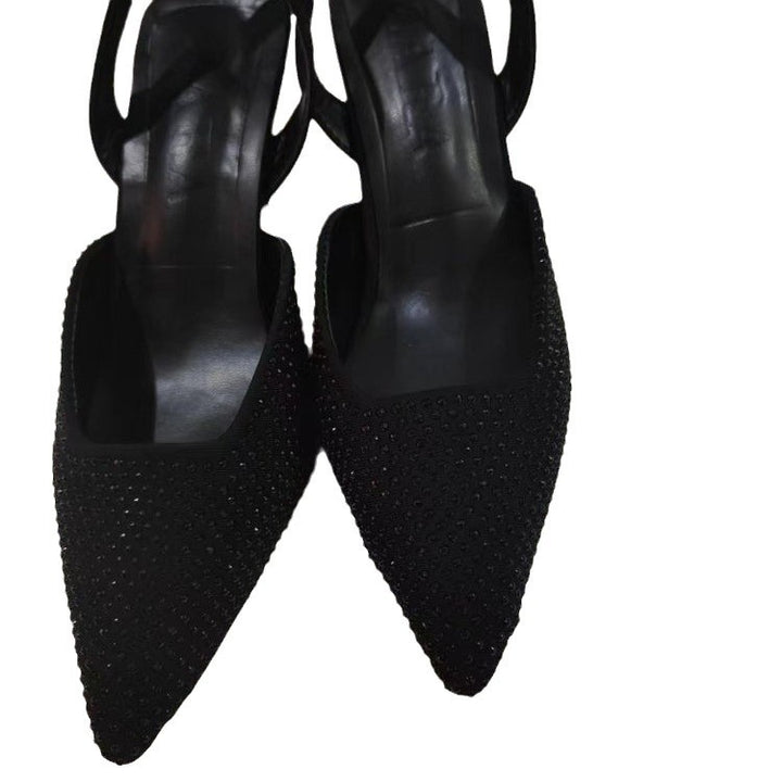 Damen Slingback-Pumps mit funkelndem Strass-Akzent und elegantem spitzem Design Drune