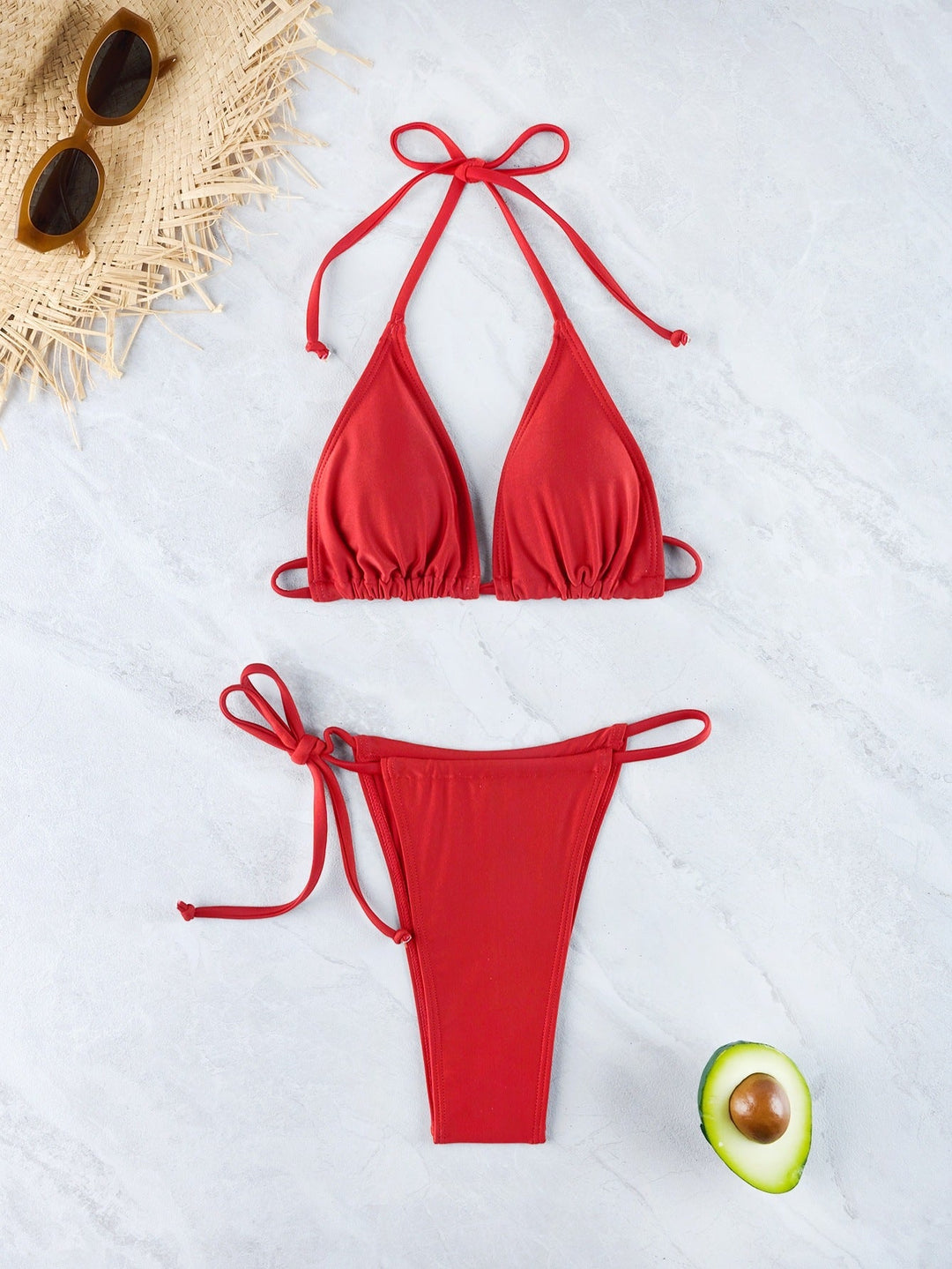 Damen Triangel-Bikini-Set mit verstellbarem Rückenverschluss Drune