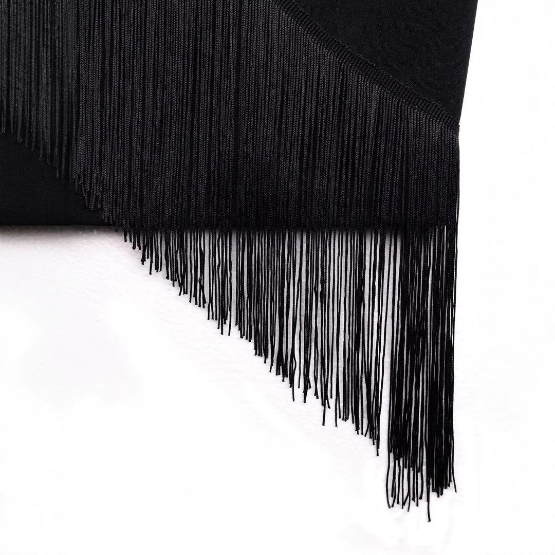 Damen Kleid mit Fransen-Detail Drune