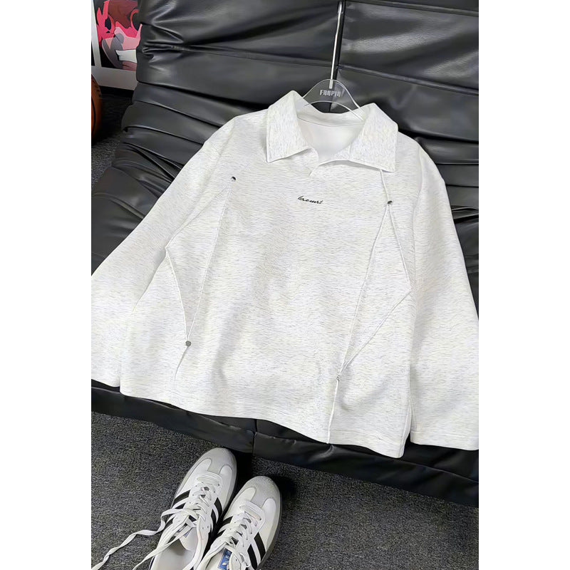 Damen Modischer Oversized Pullover mit Stehkragen Drune