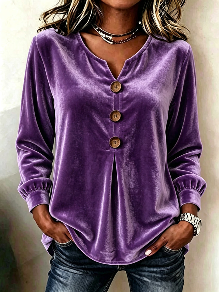 Damen Elegante und komfortable Veloursbluse Drune
