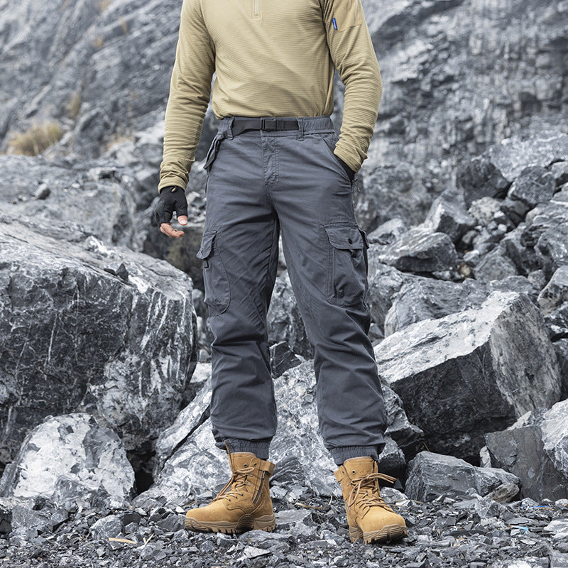 Herren technische Utility-Cargohose mit integriertem Webgürtel, Reißverschlusstaschen und verstellbaren Beinabschlüssen Drune