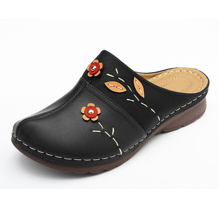 Damen Bequeme Clogs mit floralem Design und ergonomischem Fußbett Drune
