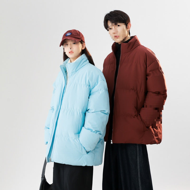 Herren Wattierte Oversize-Pufferjacke mit hohem Stehkragen & elastischen Bündchen Drune