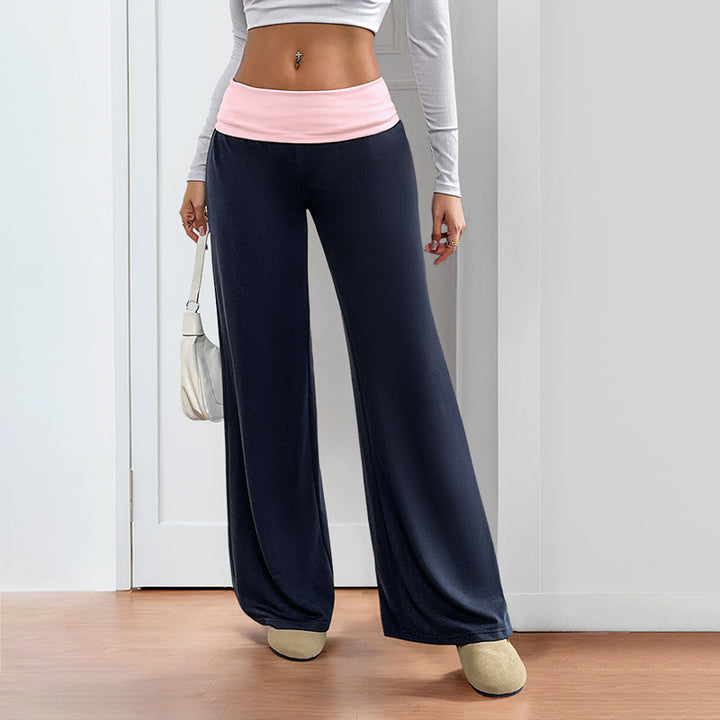 Damen Weite Palazzo‑Yogahose mit umschlagbarem Komfortbund Drune