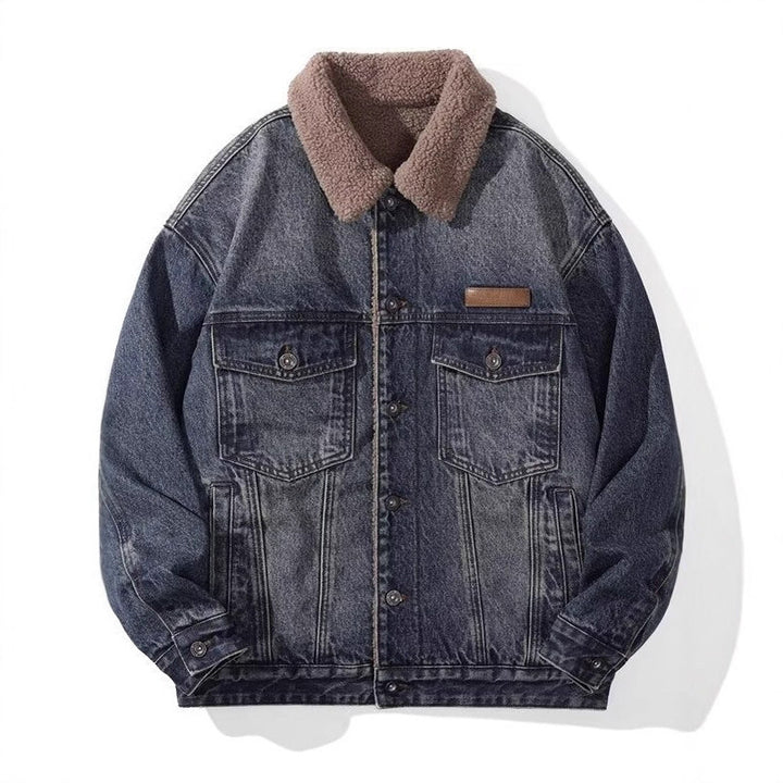 Herren Lässige Denimjacke mit Fleecefutter Drune 1788342512