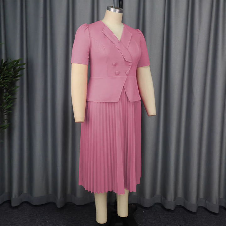 Damen Plissee Kleid mit elegantem Blazer Drune