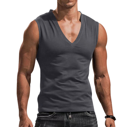 Herren ärmelloses V-Ausschnitt T-Shirt aus atmungsaktivem Material Drune