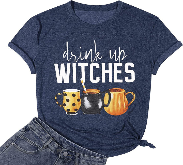 Damen Verspieltes Grafik-T-Shirt mit verspieltem Tassen-Design Drune