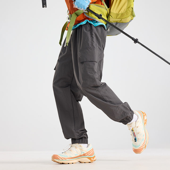 Herren Leichte Utility-Cargo-Hose aus Ripstop mit elastischem Saum und Mehrfachtaschen Drune