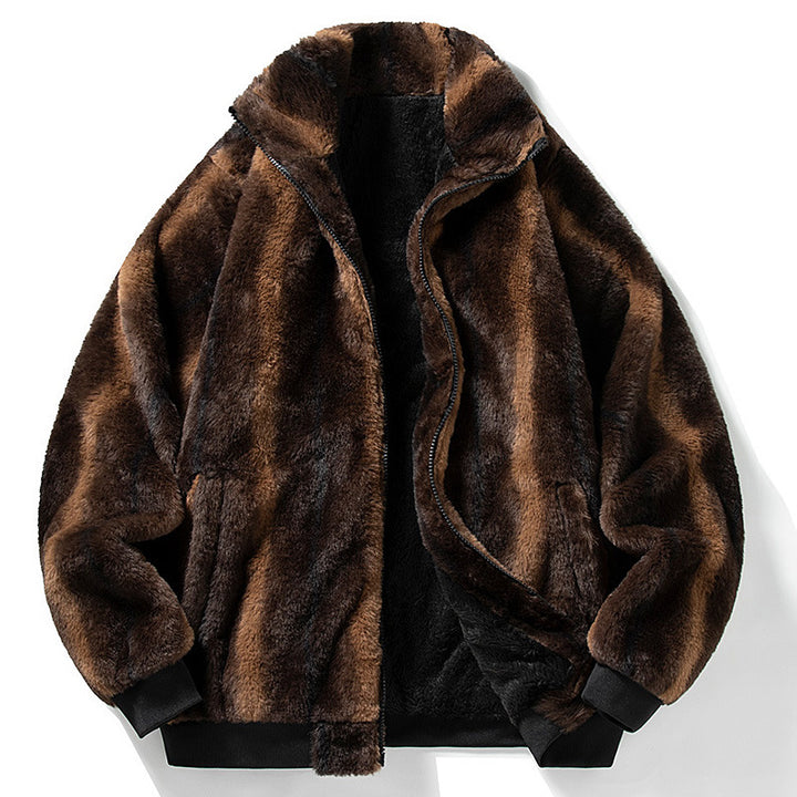 Damen Fleecejacke mit Tiermotiv und hohem Kragen Drune