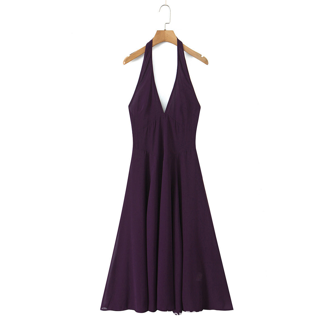 Damen Freizeitkleid mit tiefem V-Ausschnitt Drune