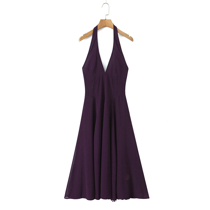 Damen Freizeitkleid mit tiefem V-Ausschnitt Drune