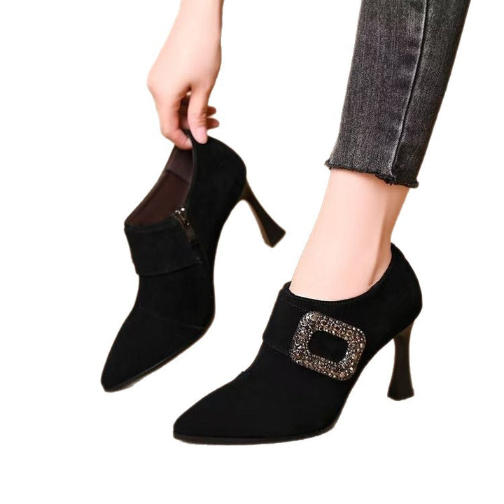 Damen Elegante Stiefeletten mit Glitzerakzenten Drune