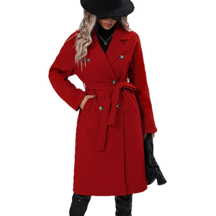 Damen eleganter Trenchcoat mit tailliertem Schnitt und Gürtel Drune