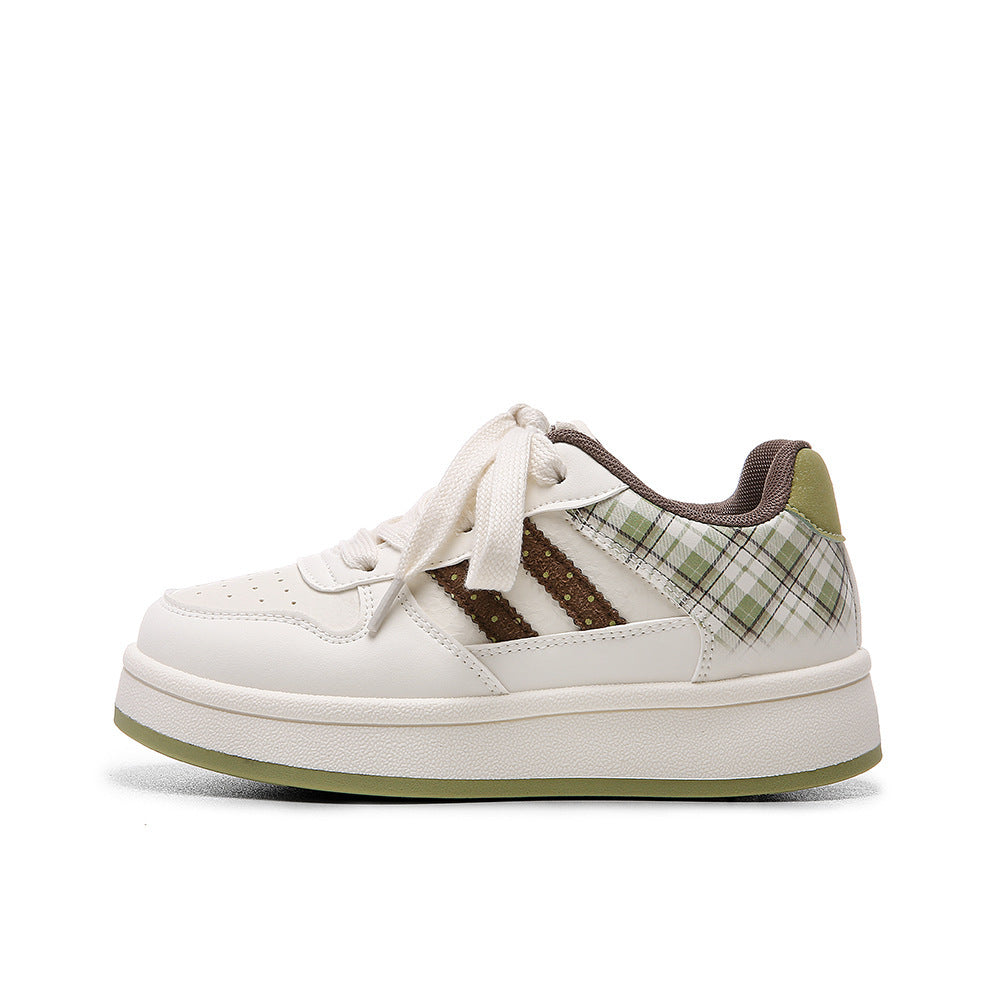 Damen Komfortable Sneakers mit modischem Karomuster Drune