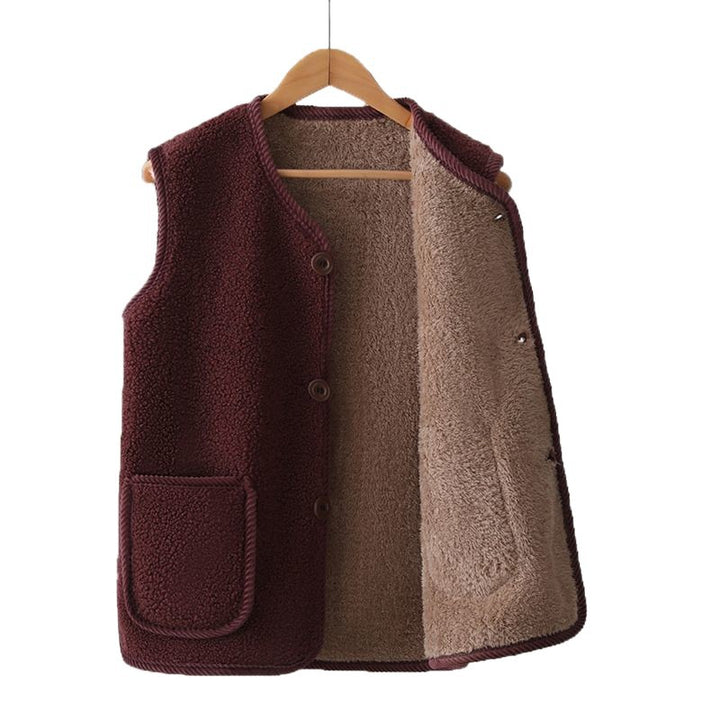 Damen Kuschelige Weste aus Teddyfleece Drune
