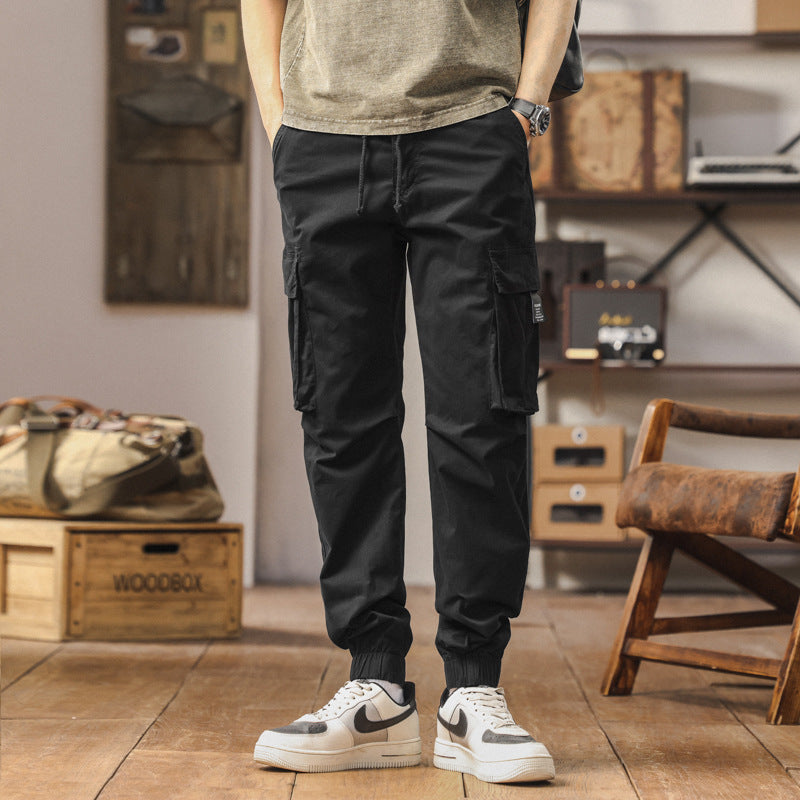 Herren Cargo-Jogger im technischen Utility-Design mit elastischem Tunnelzugbund und Mehrfachtaschen Drune